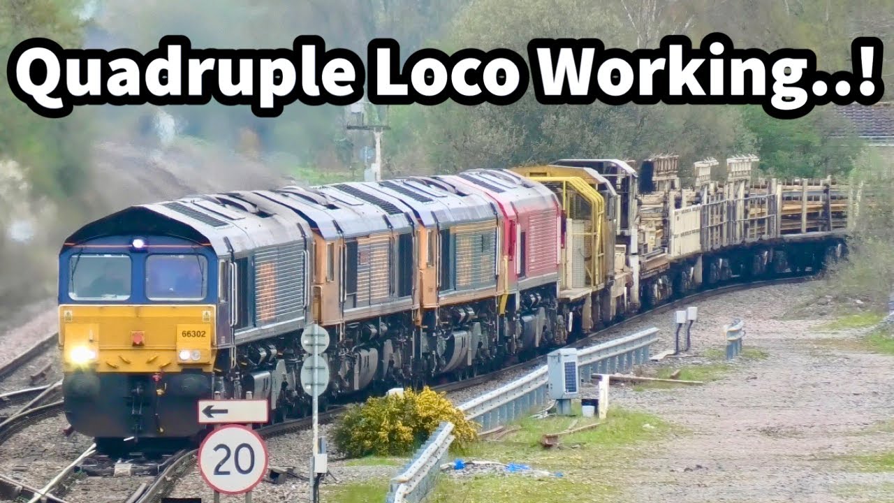 Loco Hauled Freight with QUADRUPLE Loco Working...! Stenson Jct 17/04/23