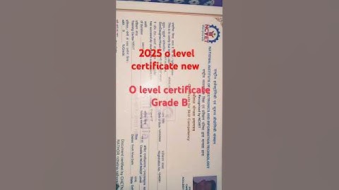 O level certificate #olevel #nielitolevel #olevelcourse #computercourse