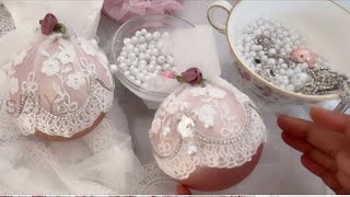 DIY Shabby Chic Christmas Ornaments Christmas Baubles