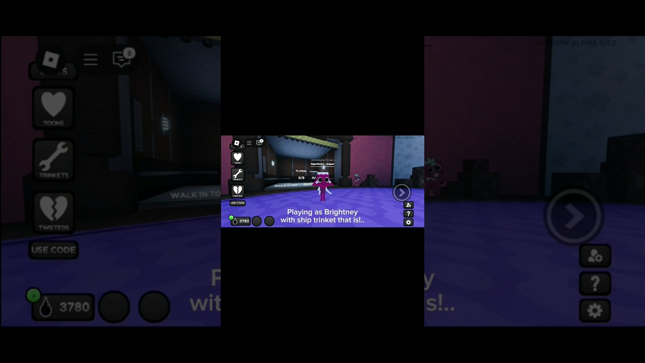 Playing as Brightney solo and using trinket slot based of a ship!.. 