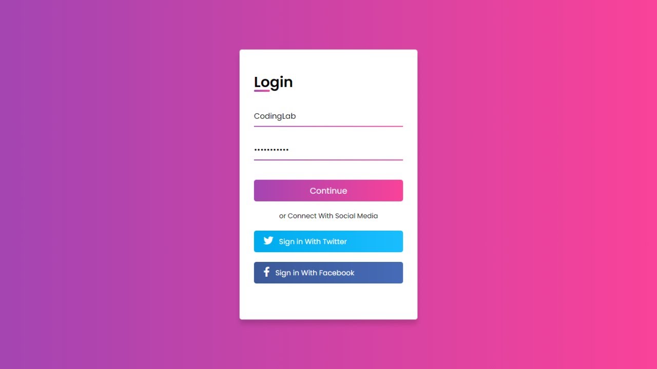 Animated Login Form Using Html And Css