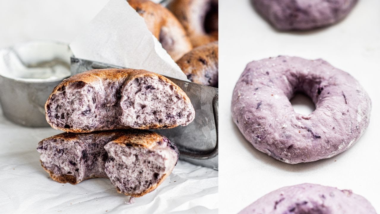Make All-Natural PURPLE Bagels! - YouTube