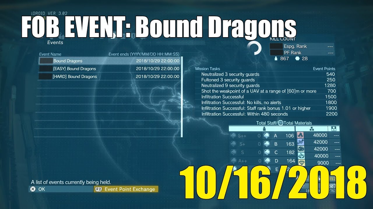 Metal Gear Solid V Fob Event Bound Dragons October 16th Guide Youtube Metal Gear Solid V Fob Event Bound Dragons October 16th Guide Youtube