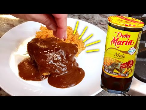 easy-chicken-molé-recipe-|-how-to-make-mole-de-vaso-|-doña-maria-mole-sauce