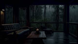 Heavy rain sounds for sleeping, relaxing on Balcony, Sleep music, Meditation music, Calm music, BGM