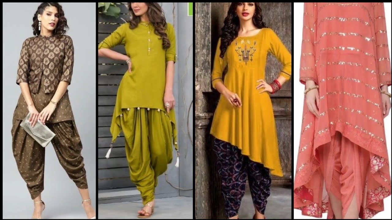 Stylish kurti with patiala dhoti salwar latest designs | Stylish ...