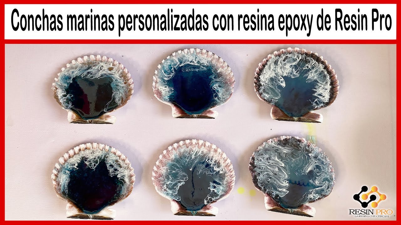 Conchas marinas personalizadas con resina epoxy de Resin Pro