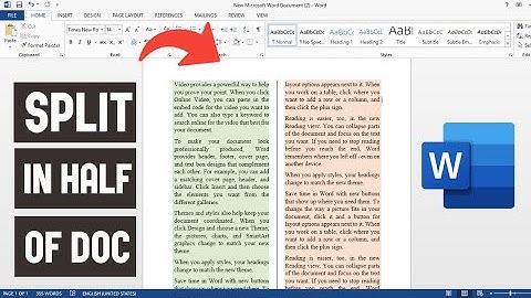 Pagina verticaal doormidden splitsen in MS Word