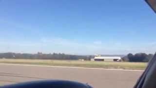 Lined up on runway waiting for glider launch at Limoges LFBL