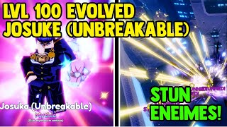 LVL 100 EVOLVED JOSUKE (UNBREAKABLE) STUN ENEMIES! SHOWCASE IN ANIME ADVENTURES!