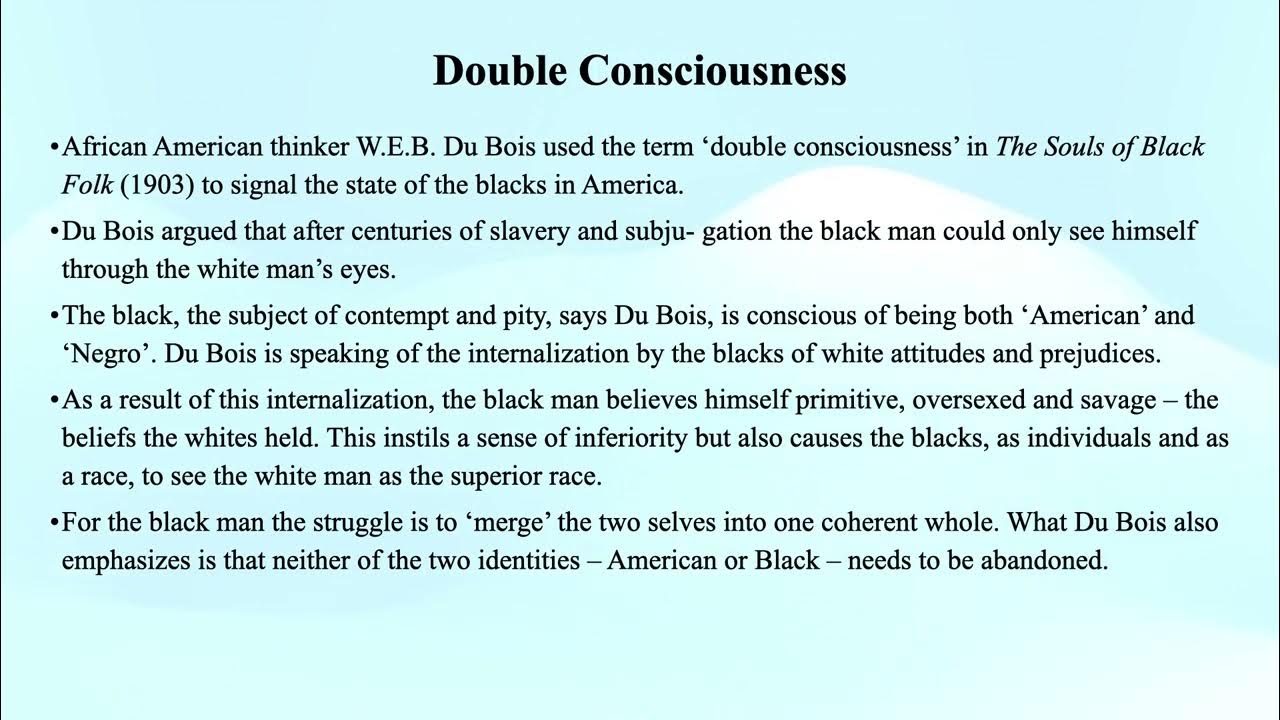 Double Consciousness (Postcolonial Studies) YouTube