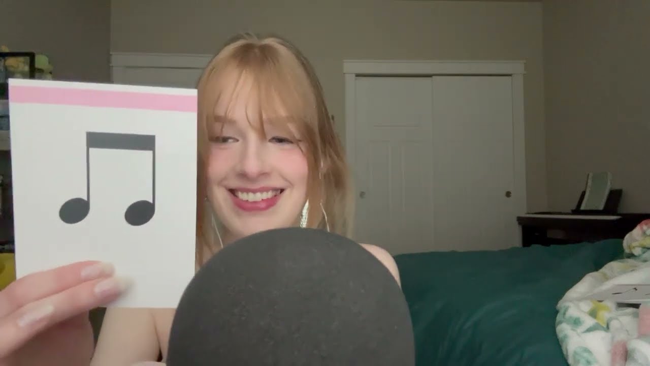 ASMR music flash cards (tapping, scratching, tracing, soft spoken)