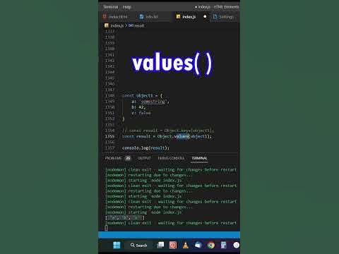 Object properties keys( ), values( ), entries( ) in #javascript #shorts ...