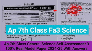 💯7th class science Fa3 question paper 2025 with answers|Ap 7th class fa-3 general science real paper