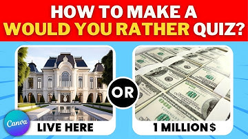 How To Make a QUIZ Video for YouTube using Canva | Would You Rather Tutorial