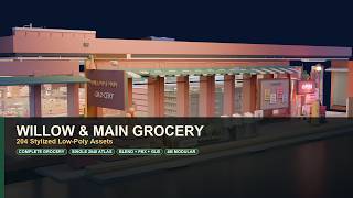Stylized Grocery Store Mega Pack - 204 Low-Poly Supermarket Interior and Storefront Assets