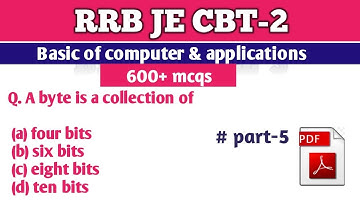 RRB JE CBT-2 CLASSES||600+ MCQs of computer|| most 600+ MCQs of basic of computer & applications