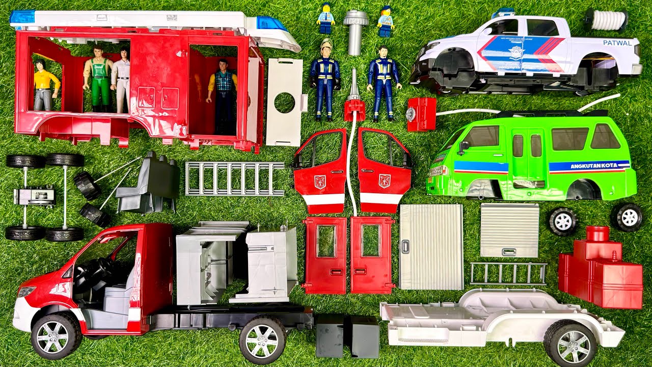 Merakit Mainan Rusak | Mobil Polisi, Angkot, Pemadam Kebakaran