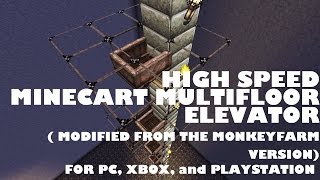 Minecraft TUTORIAL - High Speed Multifloor Elevator (Modified Monkeyfarm Version)