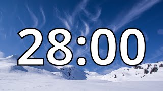 28 Minute Timer | Snowy Mountains | NO Music