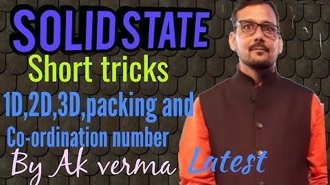 Physical Chemistry, Solid state 1D,2D,3D Packing / Co-ordination number for 12th, NEET, JEE