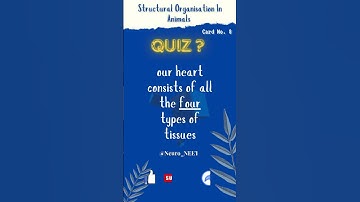 Structural Organisation In Animals | Flashcard - 8 | NeuroNEET | Biology #neet #neet2025 #neet2024