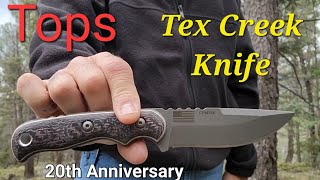Tops Knives Tex Creek 20th Anniversary Knife Review. CPM 154 Steel.