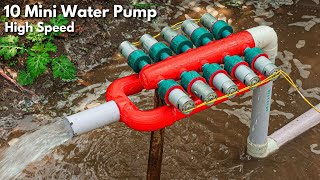 How to Make High Speed Mini Water Pump using 10 DC motor at home