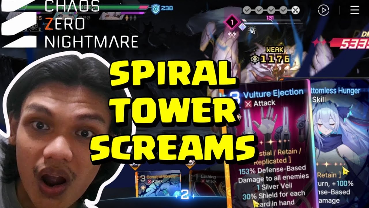 Chaos Zero Nightmare Khalipe Narja build Spiral Tower of Screams 15 