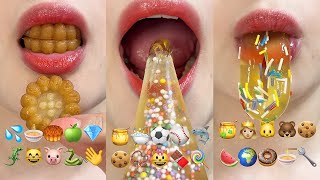 asmr 10 MINUTES EMOJI FOOD CHALLENGE FOR RELAXING SLEEP 이모티콘 먹방 모음집 eating sounds