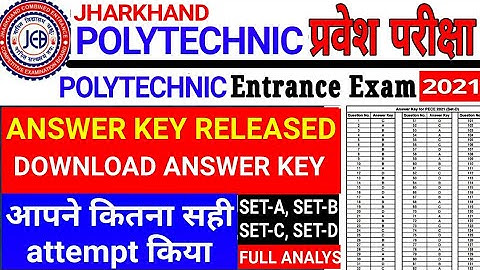 How to Download Jharkhand Polytechnic Answer Key 2021|| Jharkhand polytechnic answer key released