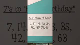 Skip counting by 7's to Happy Birthday