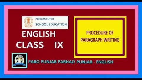 Telecasted on DD Punjabi- Procedure of Paragraph Writing Class 9th by Kulvinder Kaur Roohani