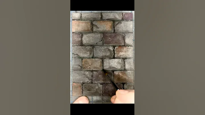 How to Paint Stone wall  l  How to paint with Gouache #art #painting #howtopaint #shorts