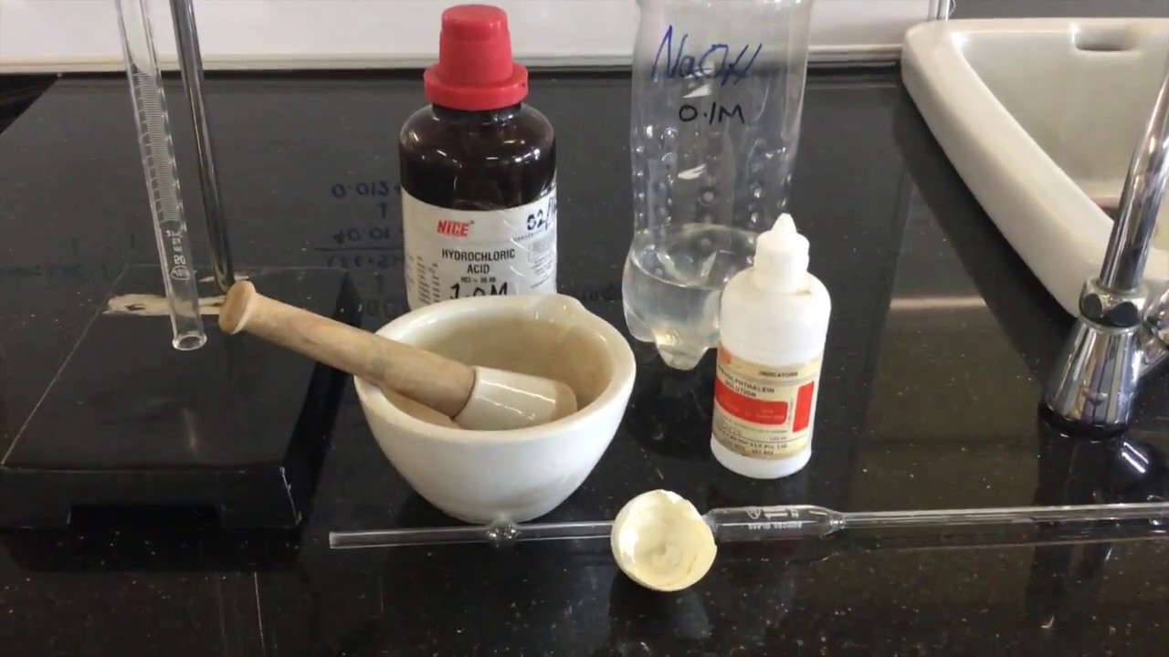 calcium carbonate in eggshells titration