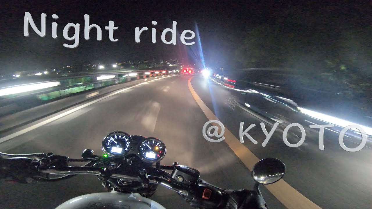 Triumph Bonneville T100 ~Night ride @KYOTO~【ASMR】