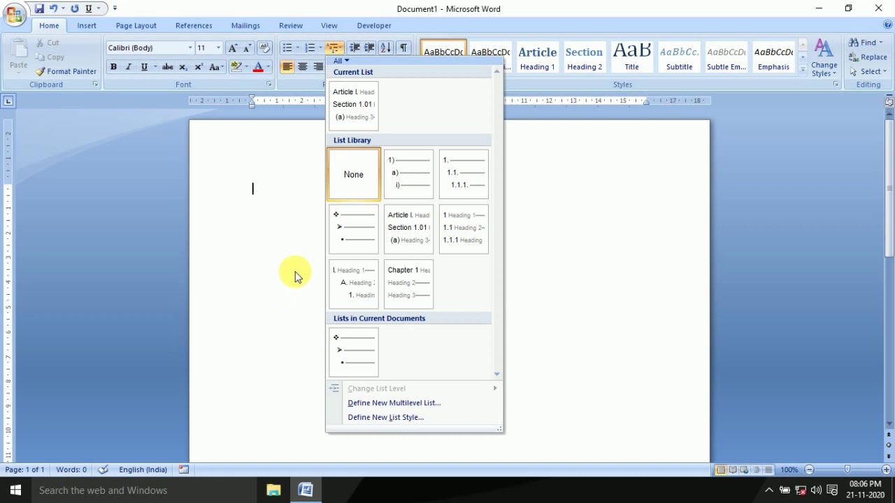 ms word tutorial class 6: bullets | numbering |... MS Word Tutorial | Bullet & Numbering - YouTube
