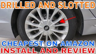 2015 Sonata Rear Brake Job How To With Drilled and Slotted Rotors with Ceramic Brake Pads