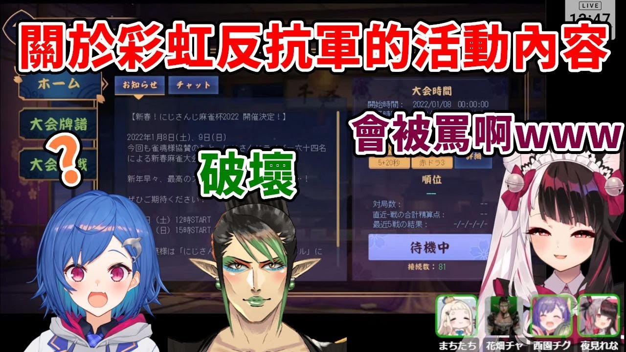 對彩虹反抗軍活動感到好奇的西園千草【夜見蕾娜】【西園千草】【花畑嘉依卡】【町田千麻】【彩虹社中文】