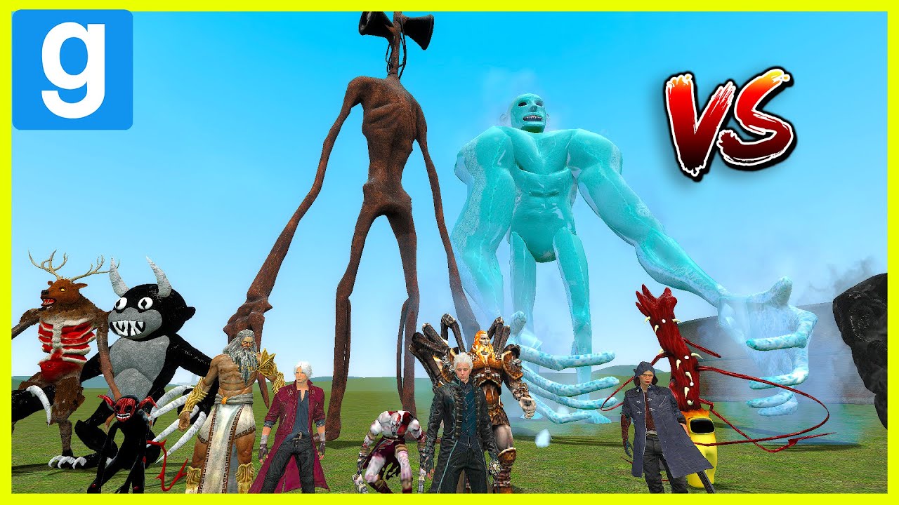 GOD OF WAR AND DMC TEAM VS ALL TREVOR HENDERSON CREATURES - Garry's Mod ...