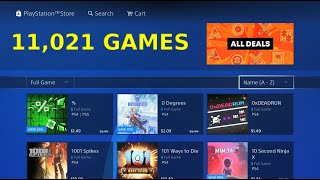 All 11,021 Games On The PlayStation 4 Store [Quick Scroll Through]