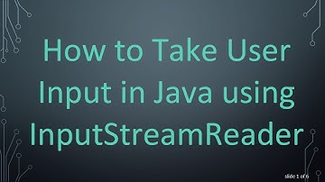 How to Take User Input in Java using InputStreamReader