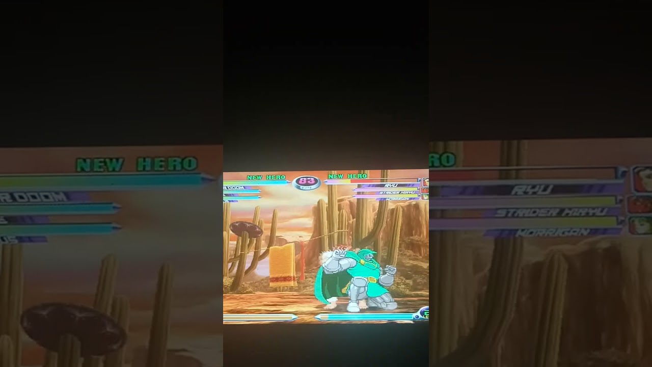 MVC2 NAOH (Nintendo Switch) Colossus Cable and Dr.Doom vs. Ryu Morrigan and Strider Hiryu