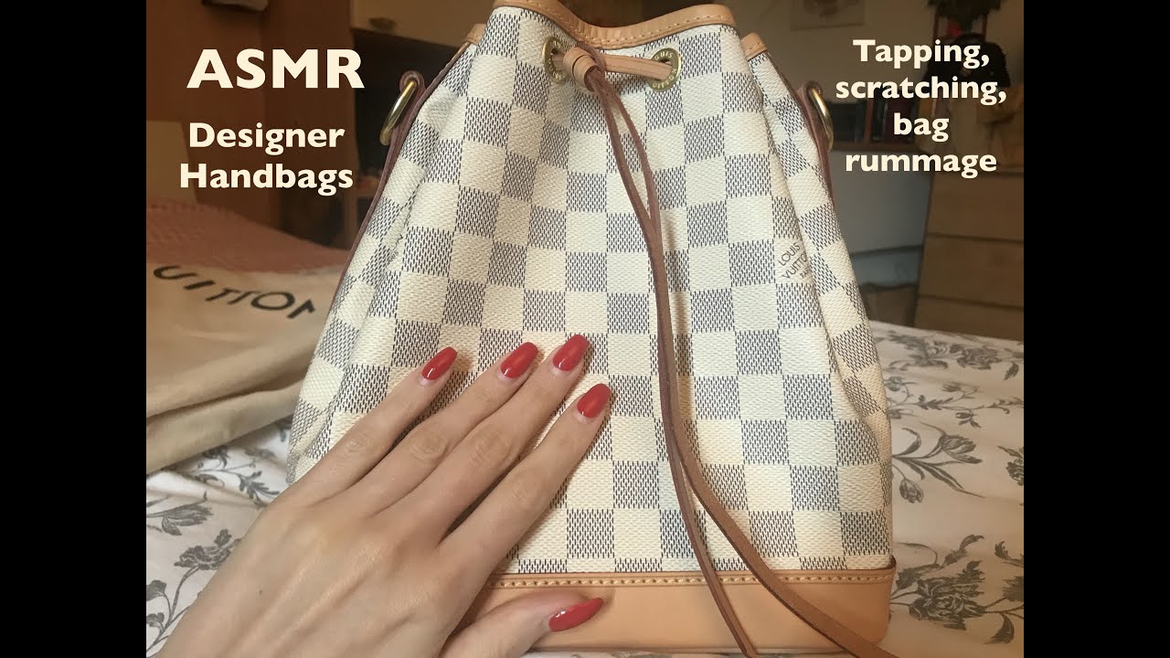 ASMR - Tapping on my Louis Vuitton bags - Tapping, Scratching, Bag Rummage, Zipping (NO TALKING)