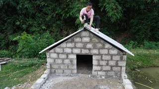 How to build a dog house withbricks and cemen,roofwith plo,Free Forest life