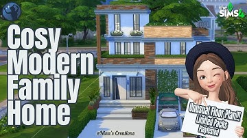 Cosy Modern Family home in the sims 4 | Stop motion speed build | Unusual Floor Plan | ASMR | No CC