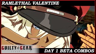 RAMLETHAL VALENTINE DAY 1 BETA COMBOS | GUILTY GEAR STRIVE