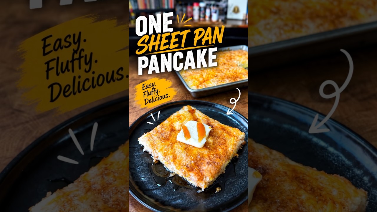 STOP Flipping Pancakes! Make Them in ONE Sheet Pan Instead! #shorts