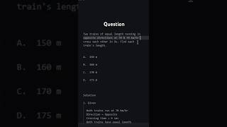 Aptitude | Trains Question | Part-22 #aptitude #trains