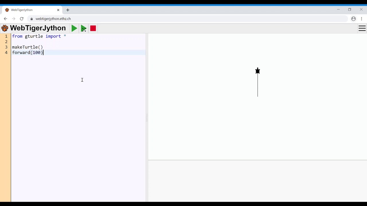 Grundbefehle mit TigerJython (weekly challenge 1) - YouTube